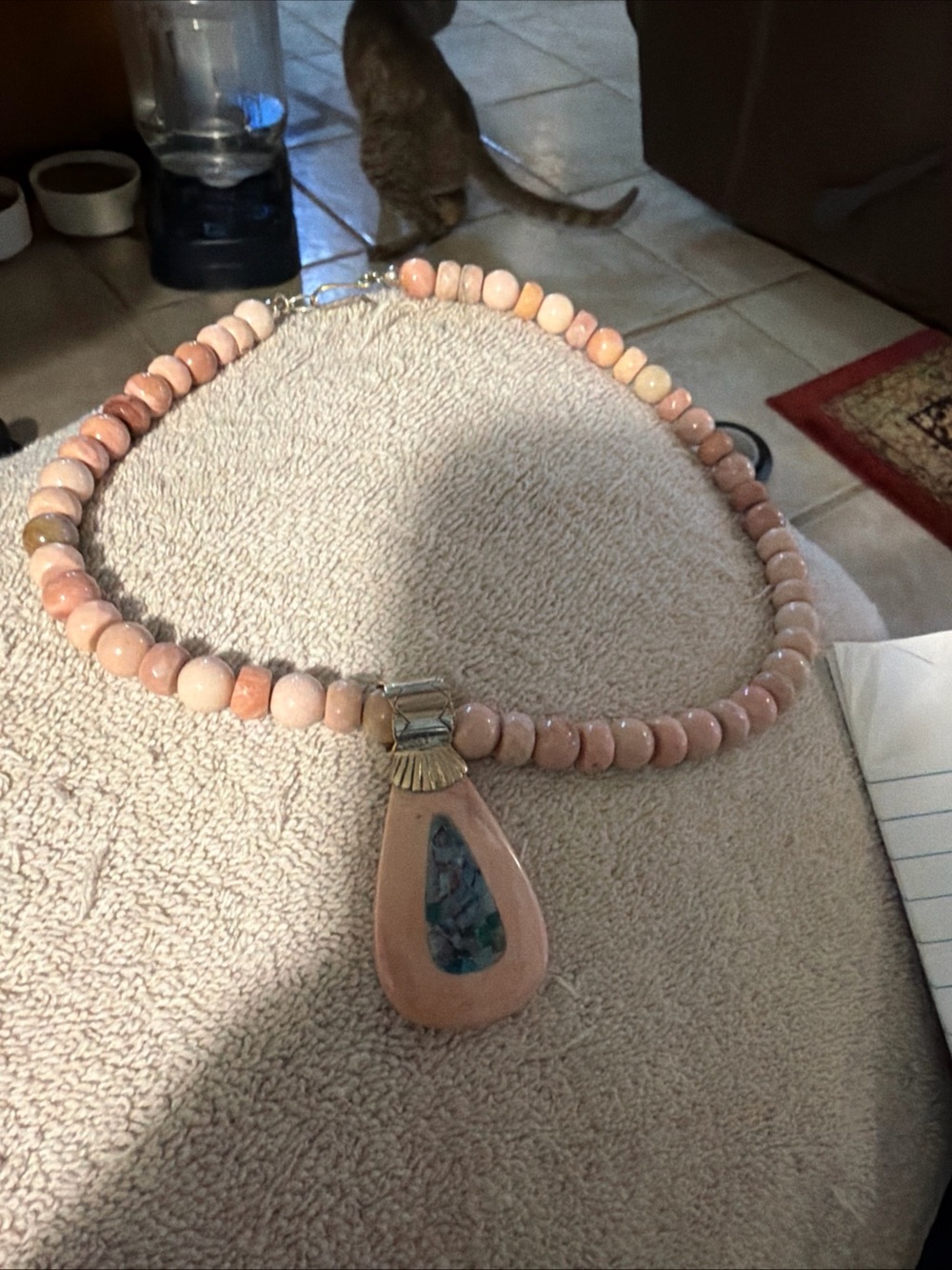 Pink Beaded Teardrop Pendant Necklace - Jay king